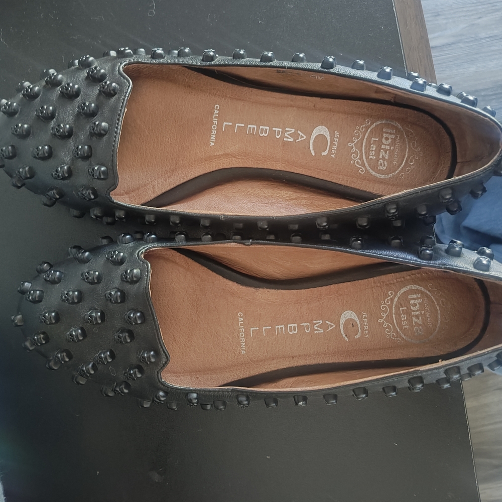 Jeffrey Campbell Skulltini Black Flats Size 7.5 Women's Shoes